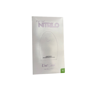 Guantes de nitrilo Uniseal, Talla M c/100 pzas. Color Lila.