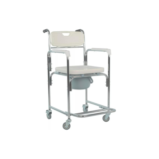 Silla cómodo de traslado con ruedas para ducha.