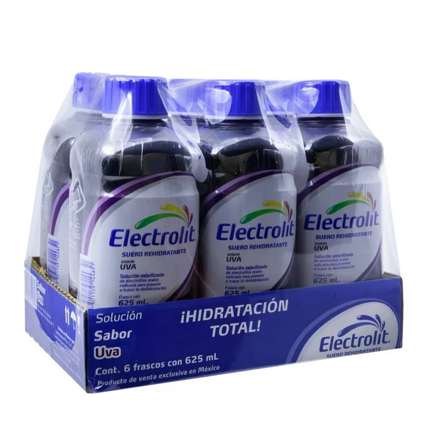 Electrolit sabor Uva. 625 ml. 6 pzas.