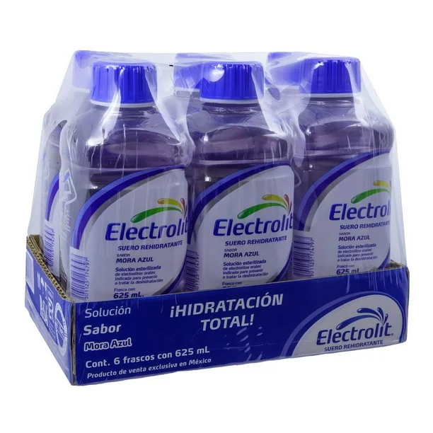 Electrolit sabor Mora Azul 625ml, 6 pzas.